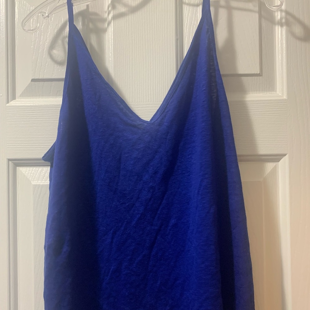 Loft blue linen cami/tank